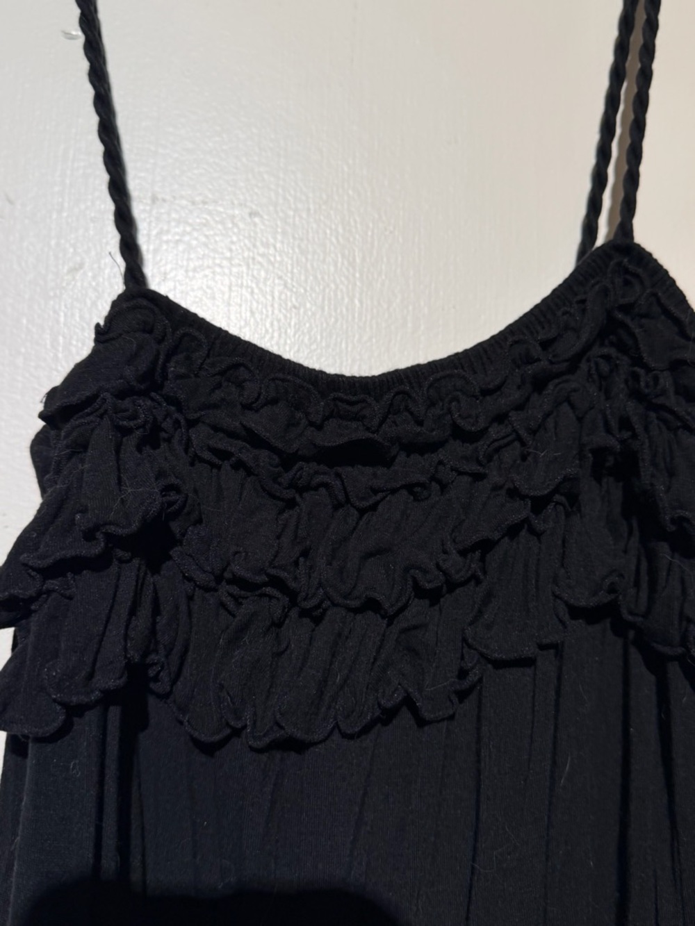 Black Ruffle Spaghetti-Strap Romper - Picture 2 of 4